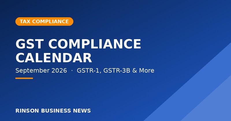 जीएसटी अनुपालन कॅलेंडर सप्टेंबर 2026: GSTR-1, GSTR-3B च्या सर्व महत्त्वाच्या तारखा