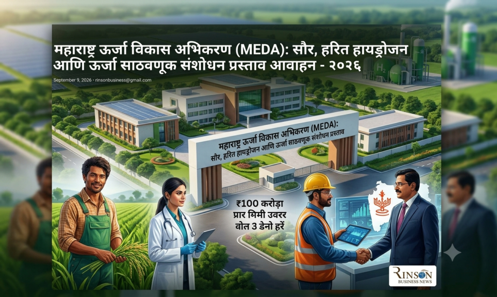 MEDA कडून सौर, हरित हायड्रोजन, ऊर्जा साठवणूक प्रकल्पांसाठी संशोधन व नवोन्मेष प्रस्ताव आवाहन