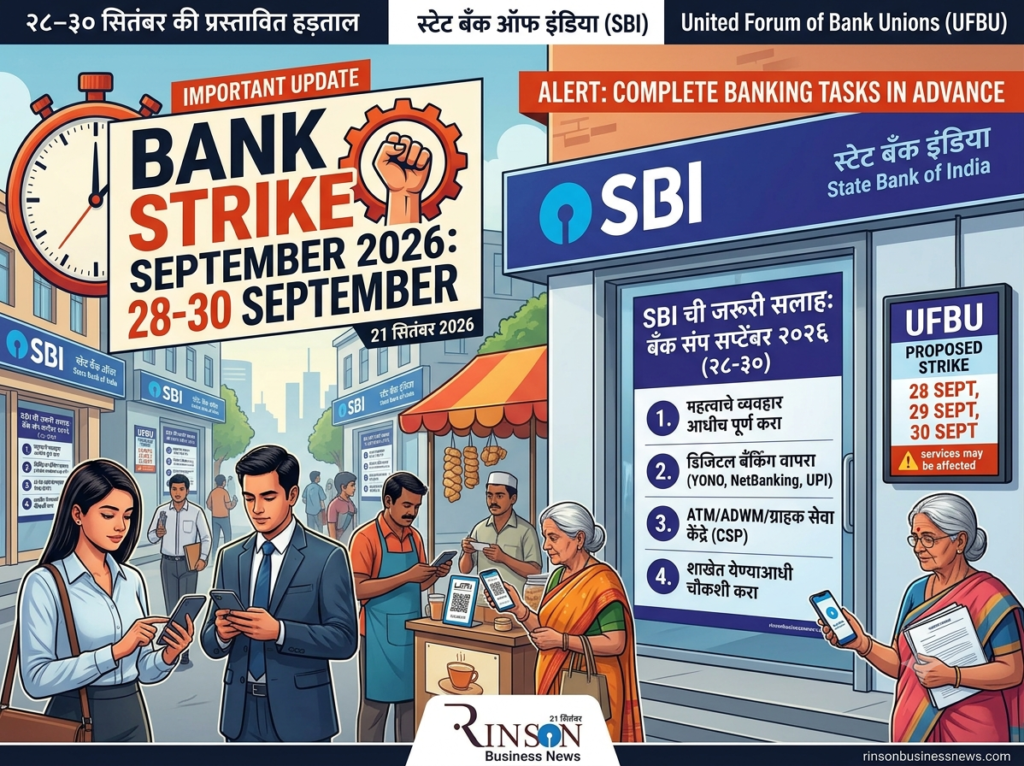Bank Strike September 2026: 28–30 सितंबर की प्रस्तावित हड़ताल, SBI ग्राहकों के लिए जरूरी खबर